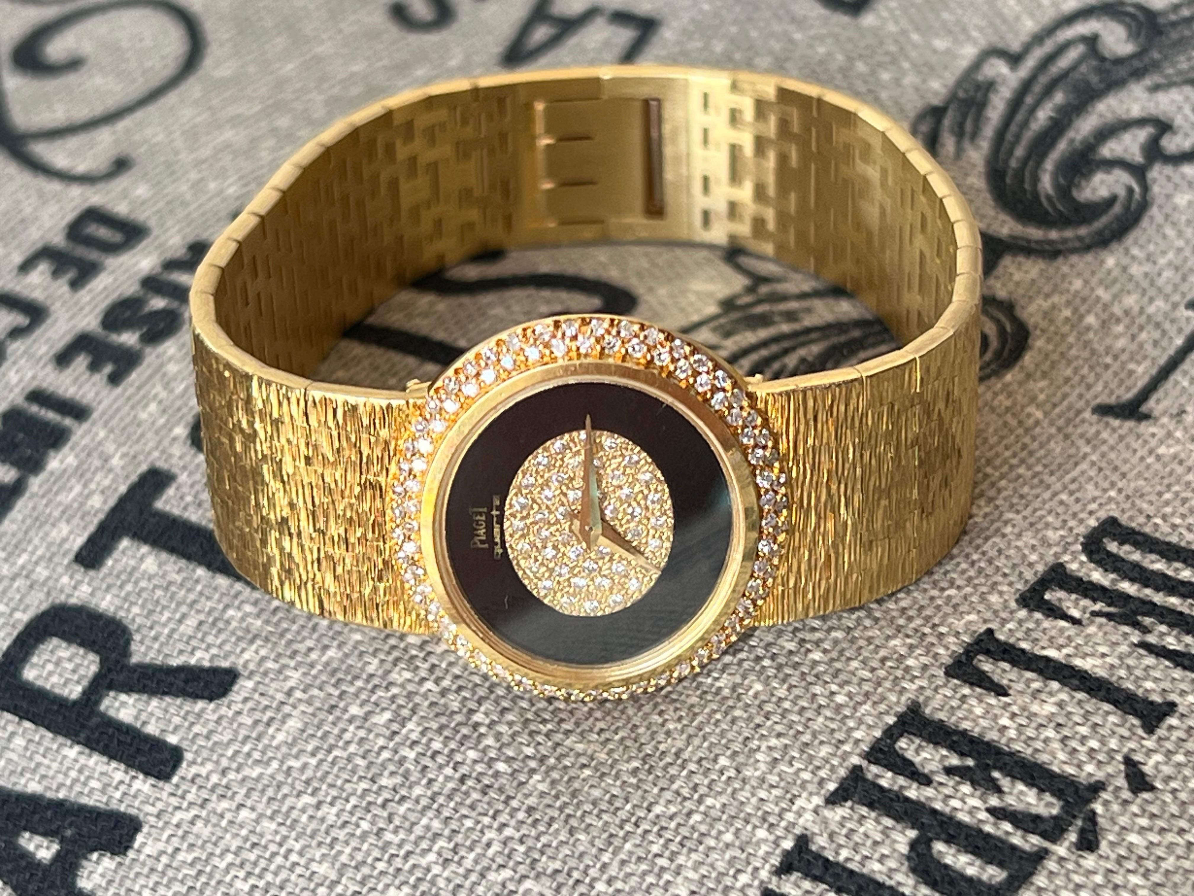 Round Cut Spectacular 18K Yellow Gold Piaget Ladies Watch Reference 7315A6