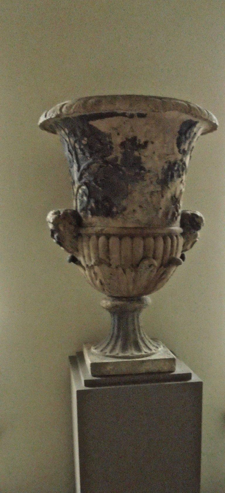 Hand-Carved Spectacular 18th Century Carved Limestone Garden Vase, France 1780. For Sale