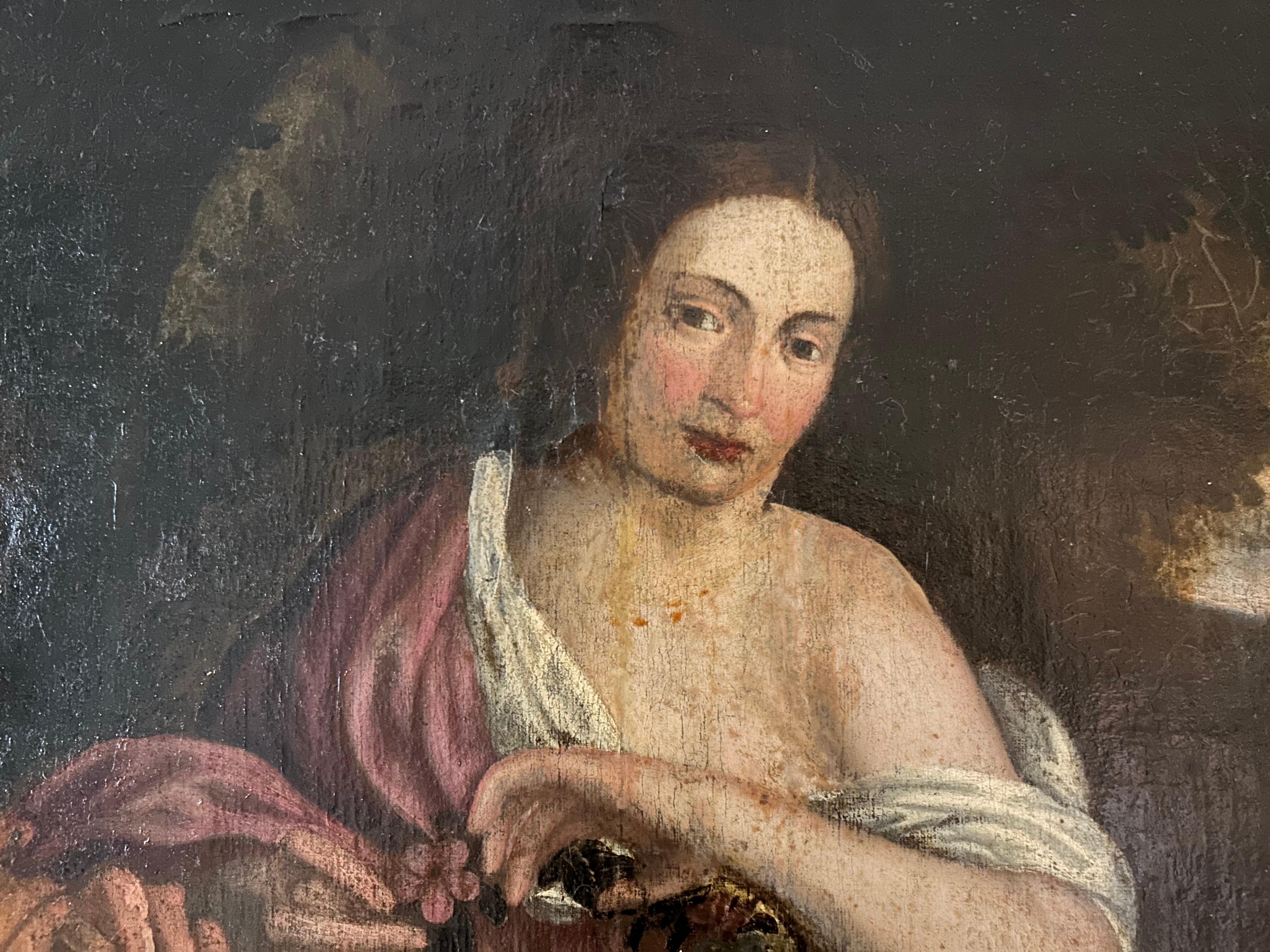 Spectaculaire huile sur toile du 18e siècle, école italienne État moyen - En vente à Toronto, CA