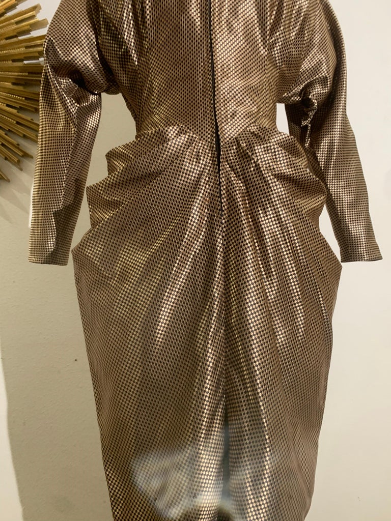 gold and black checkered dress Black & Gold Tweed Dress w/Nova Ribbon Top 4 main image 1