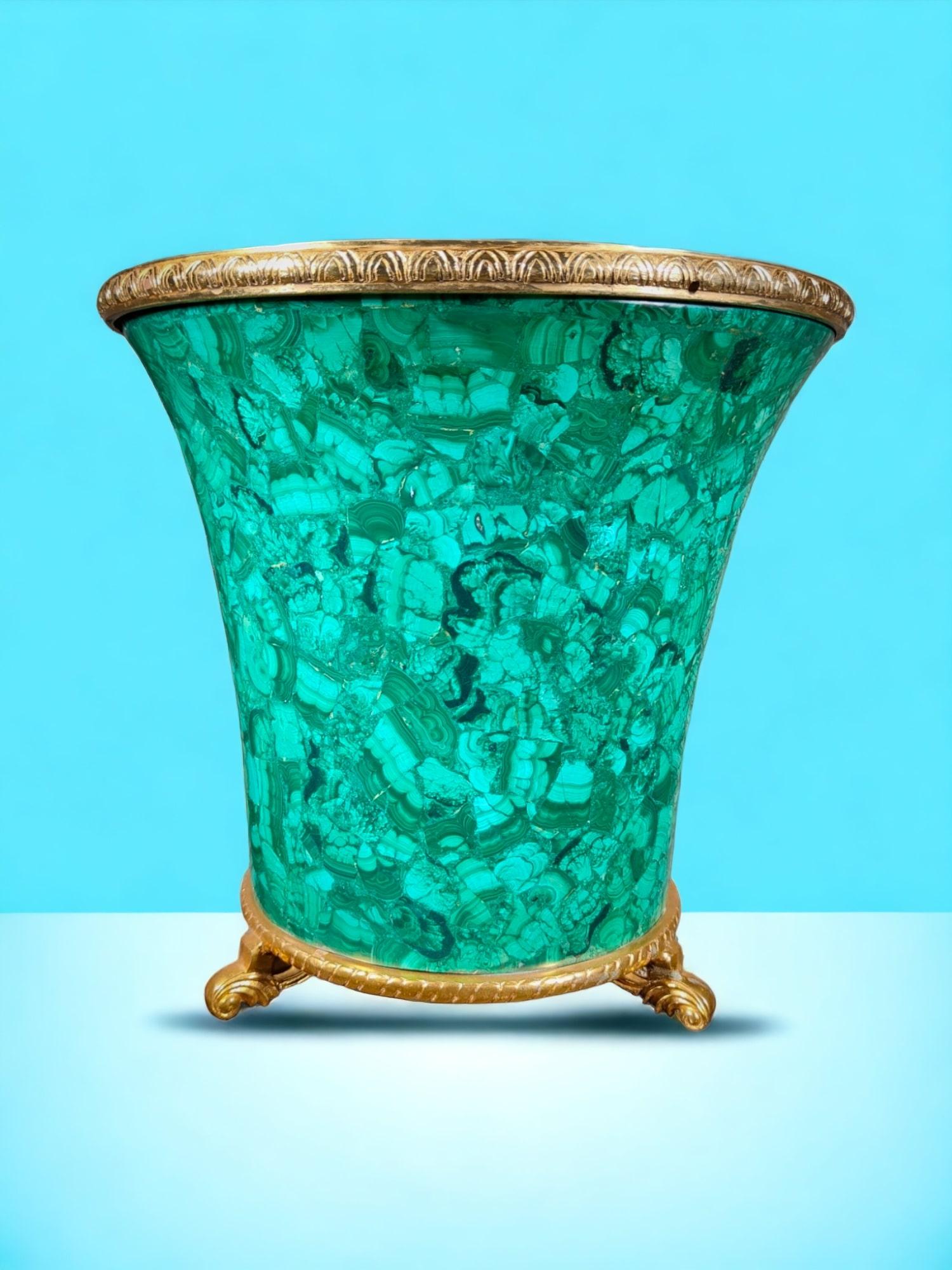 Spectacular 1950s Wine Cooler in malachite In Excellent Condition For Sale In Madrid, ES