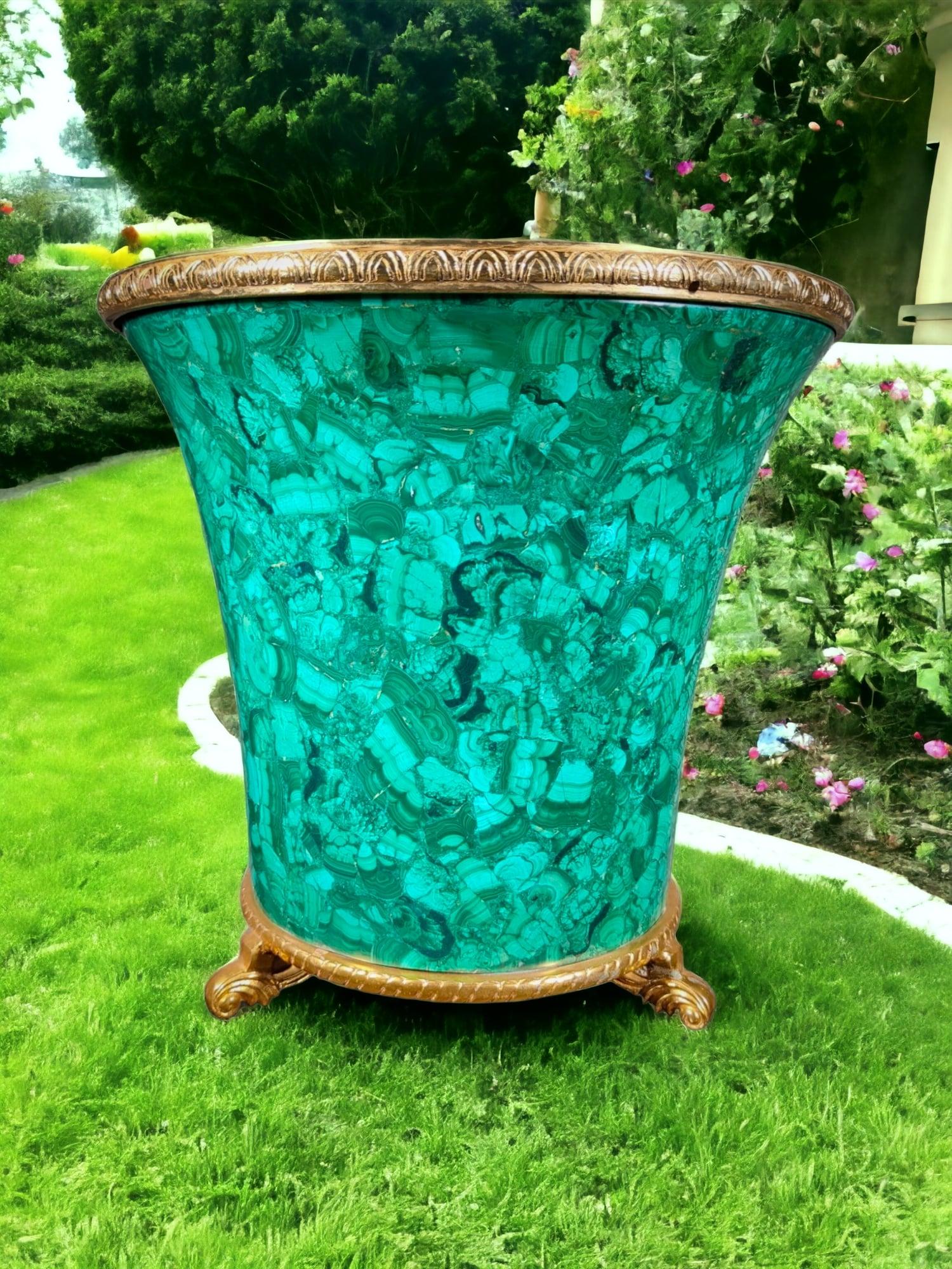 Mid-20th Century Spectacular 1950s Wine Cooler in malachite For Sale