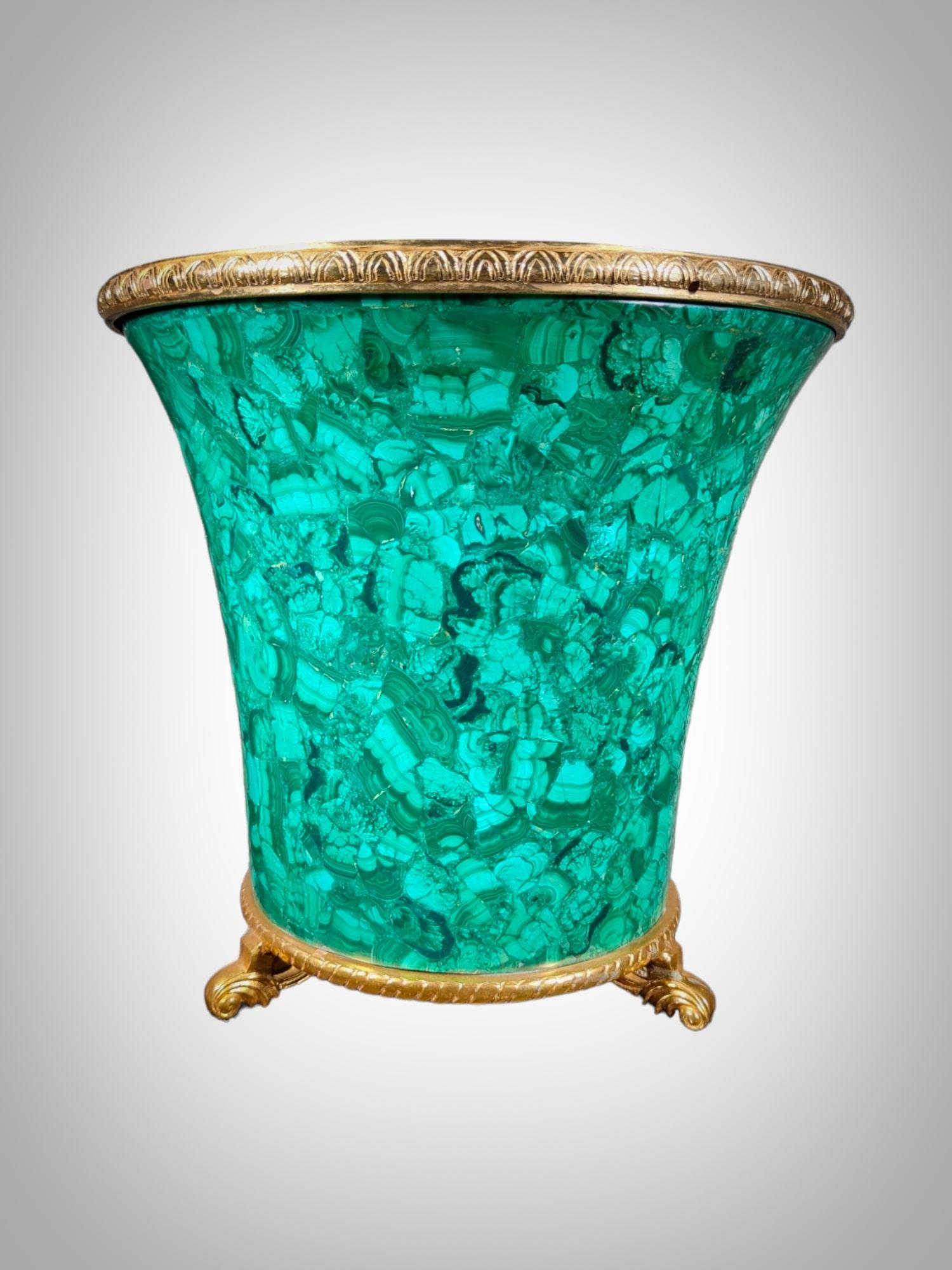 Spectacular 1950s Wine Cooler in malachite For Sale 1
