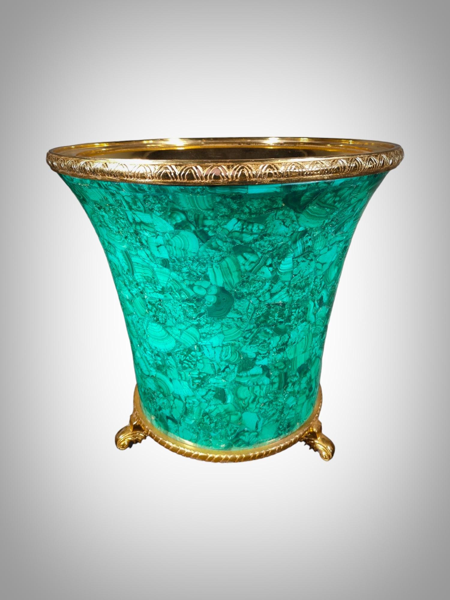 Spectacular 1950s Wine Cooler in malachite For Sale 2