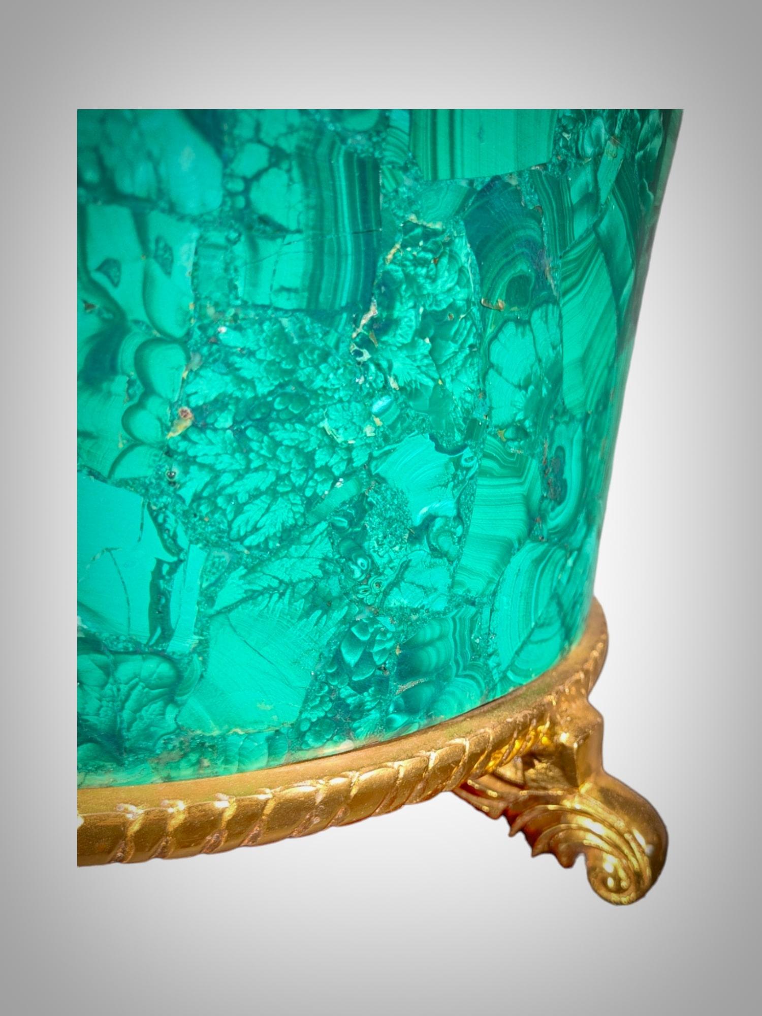 Spectacular 1950s Wine Cooler in malachite For Sale 3