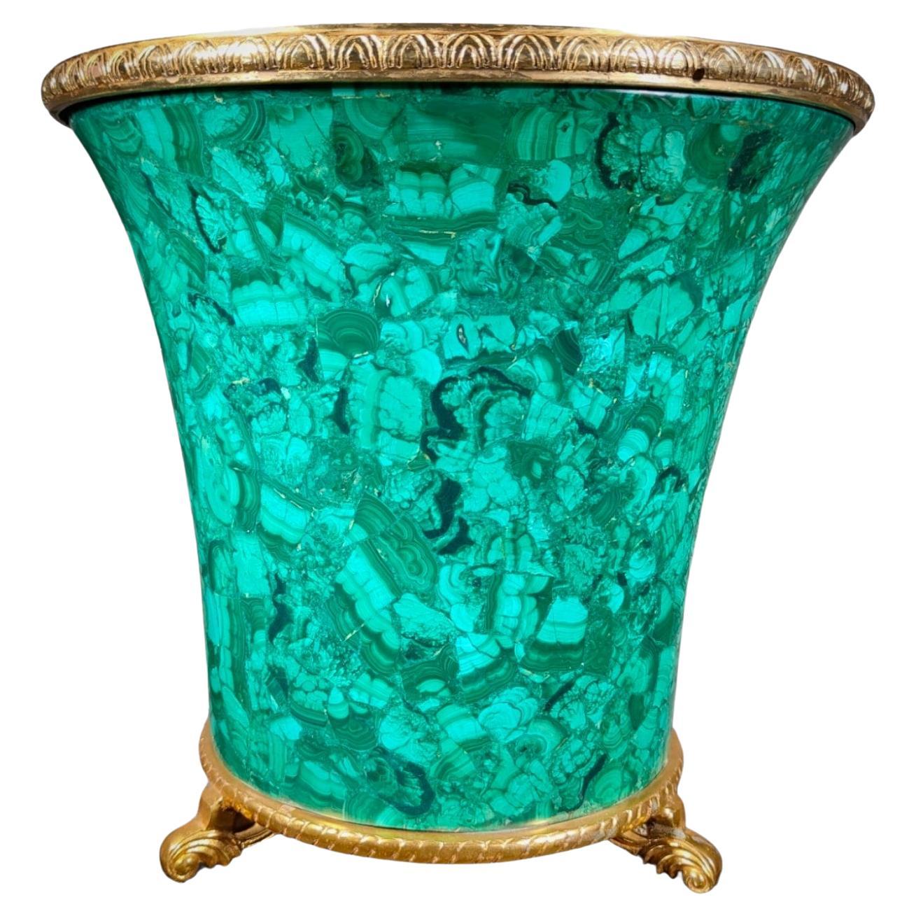 Spectacular 1950s Wine Cooler in malachite For Sale