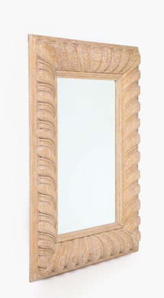 Spectacular 1980's Large Carved Oak Mirror by Luten - Clarey - Stern.