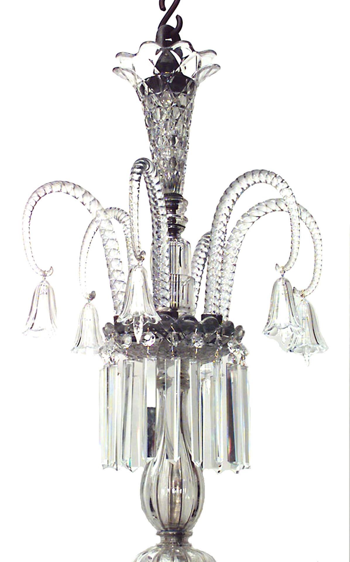 English (19th century) 2-tier swirl crystal 36 arm chandelier. (signed by OSLER)
