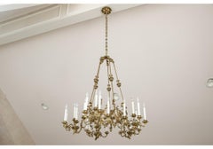 Spectacular 19th C. French Bronze Openwork 20 Light Chandelier