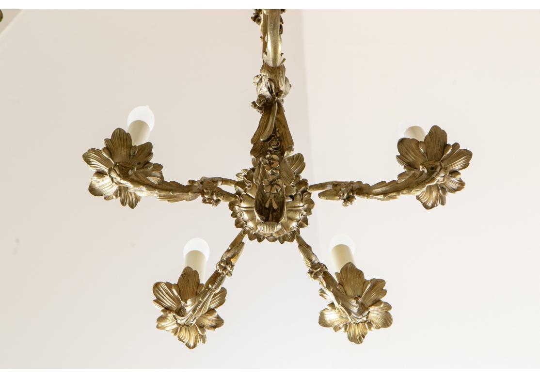 Spectacular 19th C. French Bronze Openwork 20 Light Chandelier In Good Condition For Sale In Bridgeport, CT