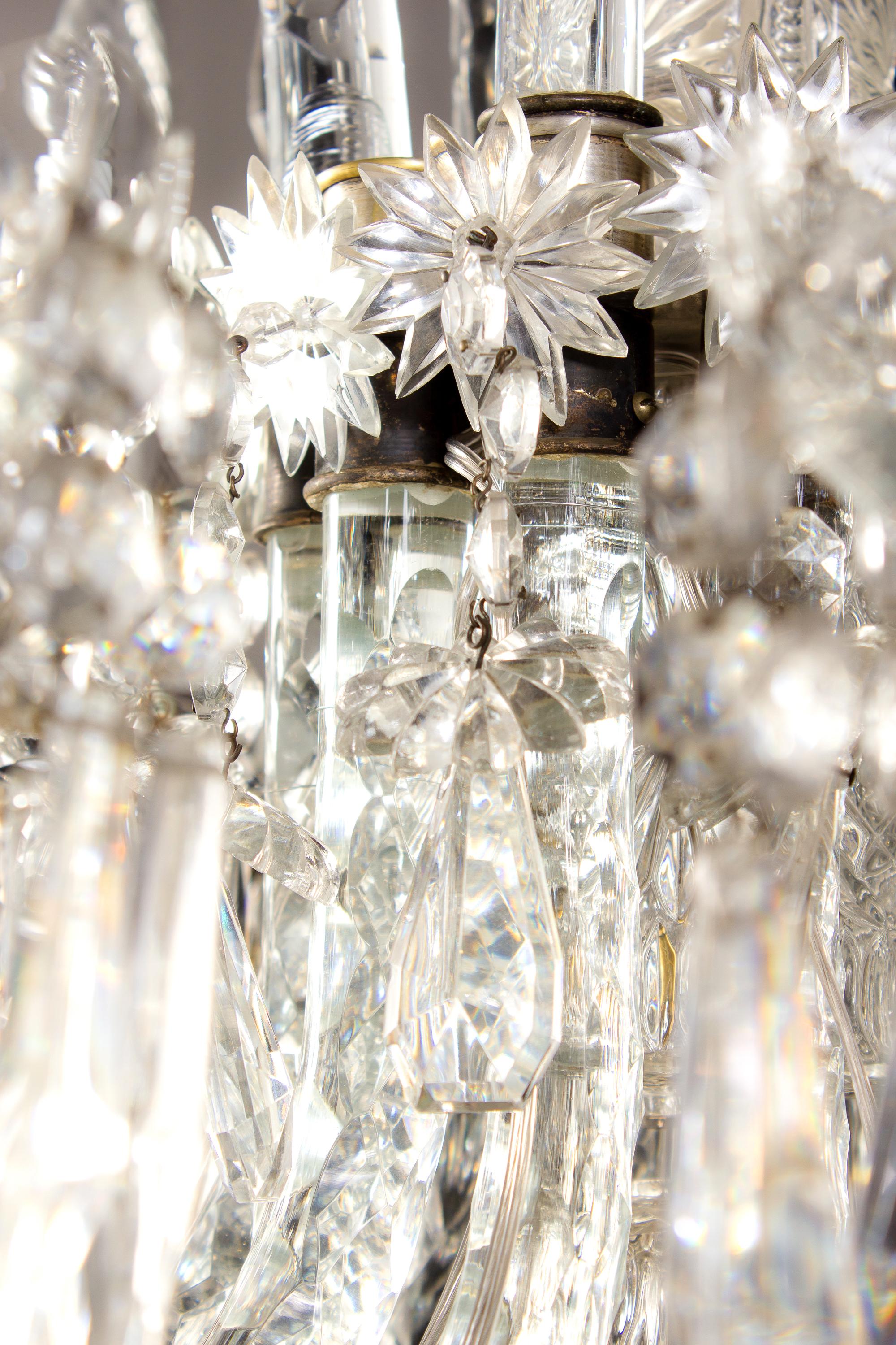 Spectaculaire lustre français en cristal du 19ème siècle, années 1880 en vente 5