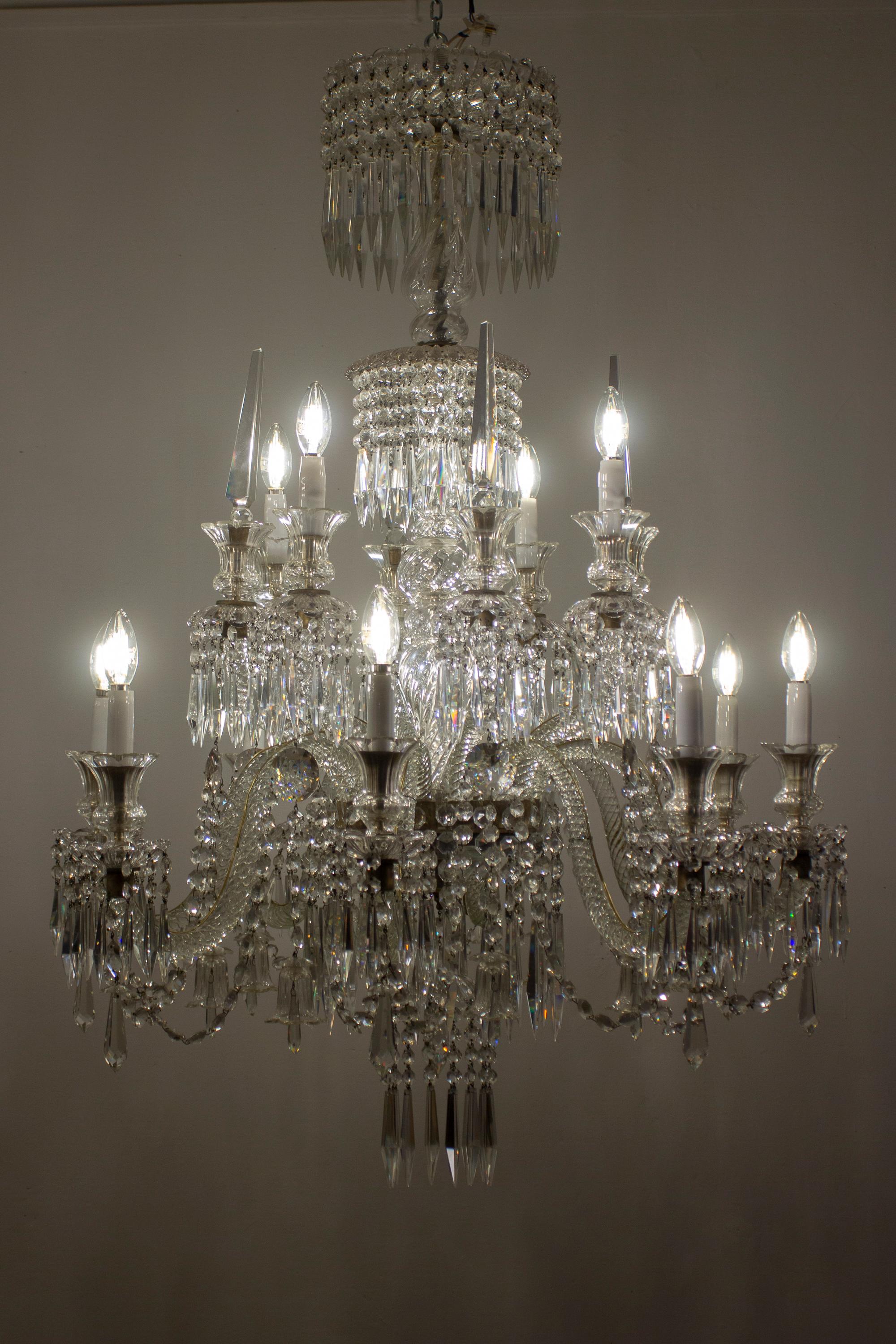 Spectacular 19th Century French Crystal Chandelier, 1880s For Sale 8