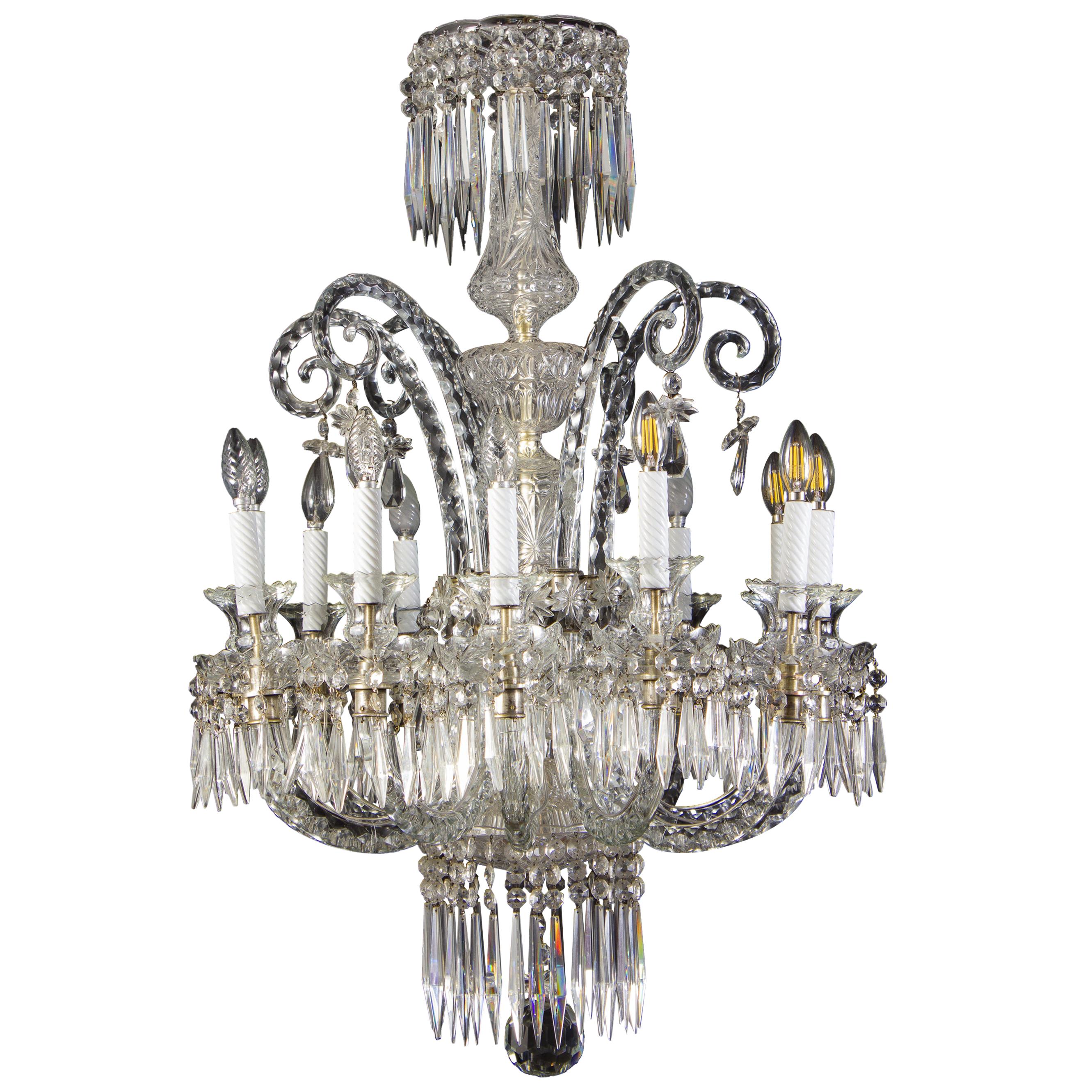 Spectacular 19th Century French Crystal Chandelier, 1880s For Sale