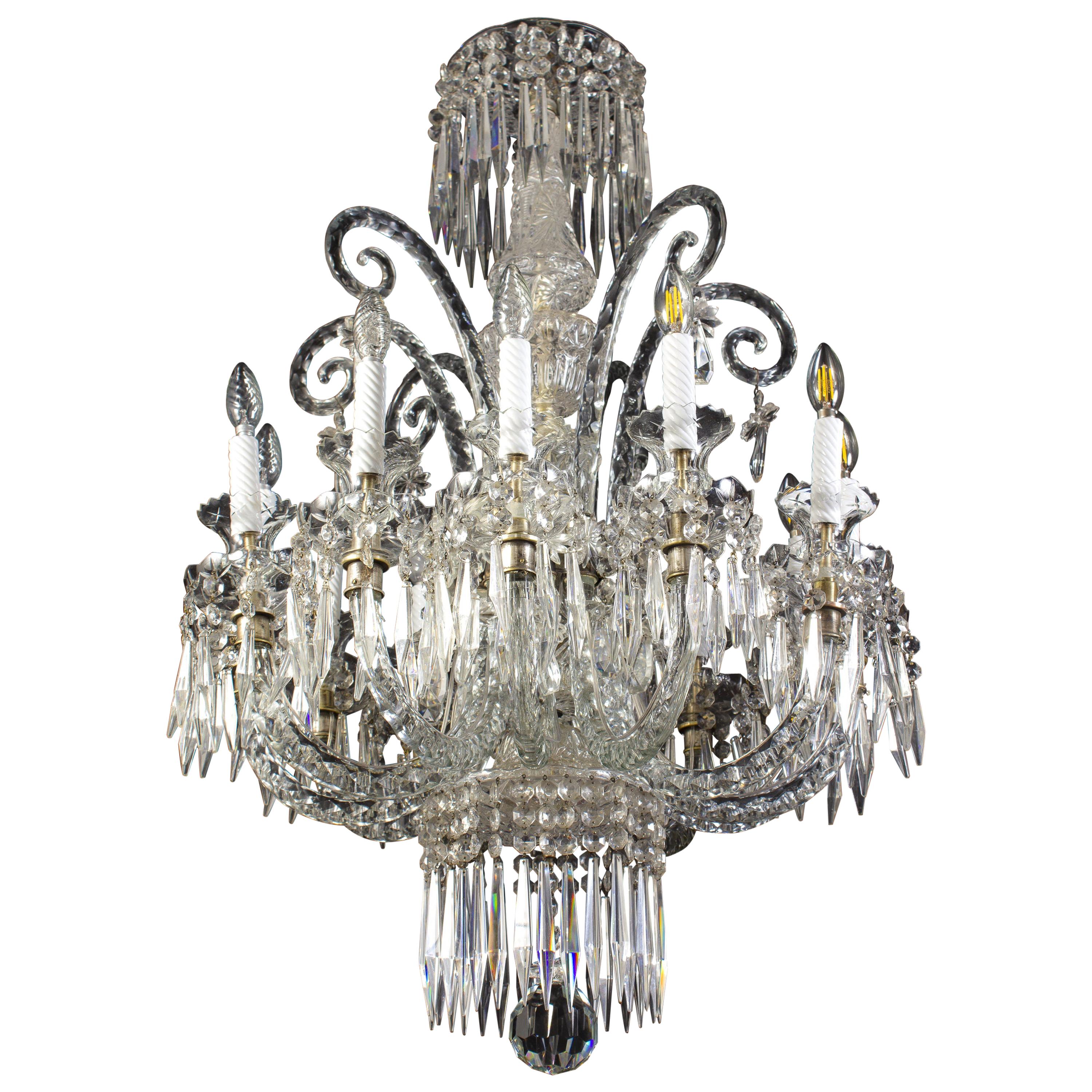 Spectacular 19th Century French Crystal Chandelier, 1880s