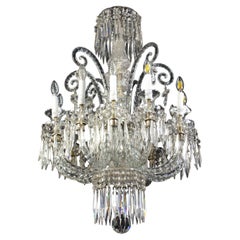 Spectaculaire lustre français en cristal du 19ème siècle, années 1880