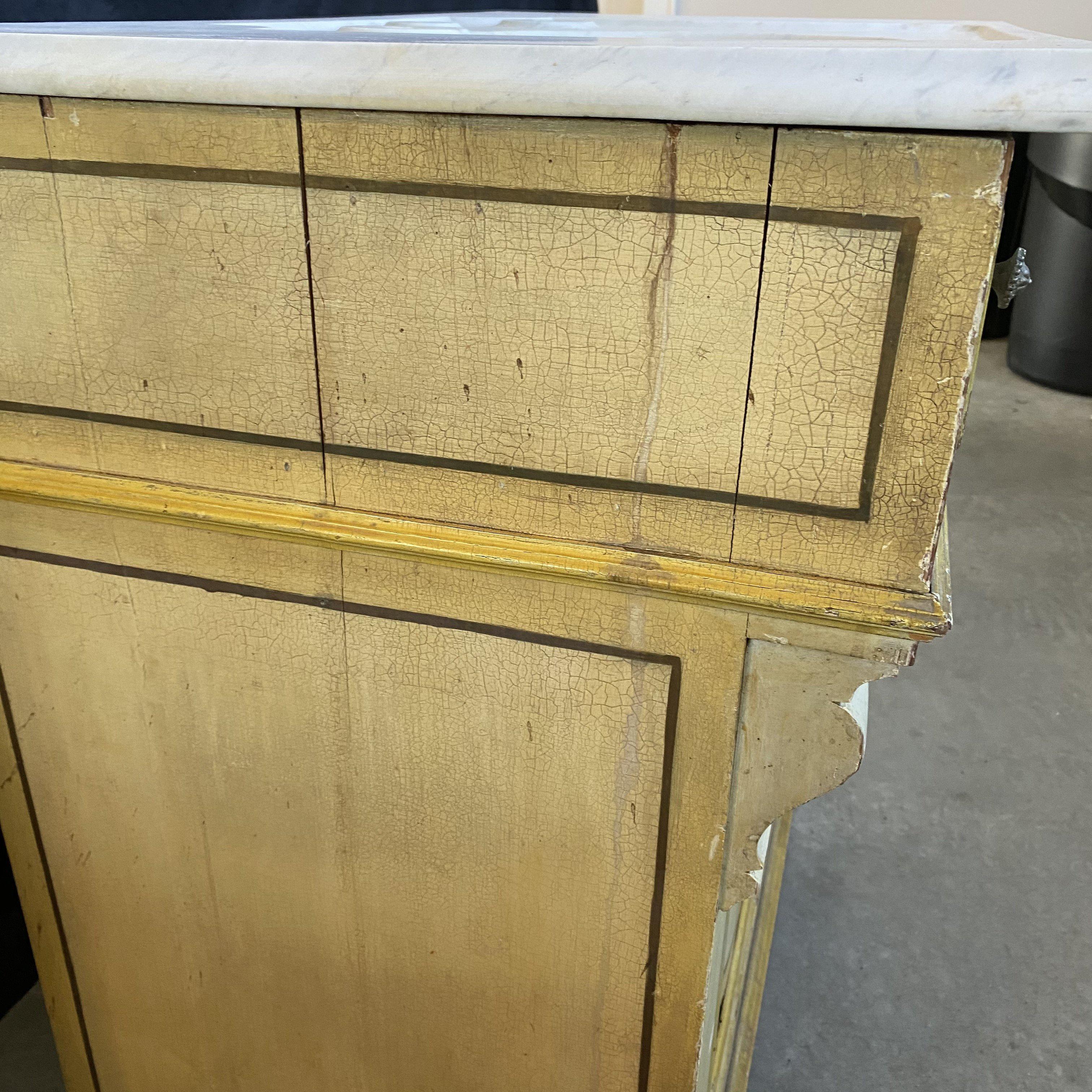 Spectacular 19th Century French Marble Countertop Sink Cabinet For Sale 9