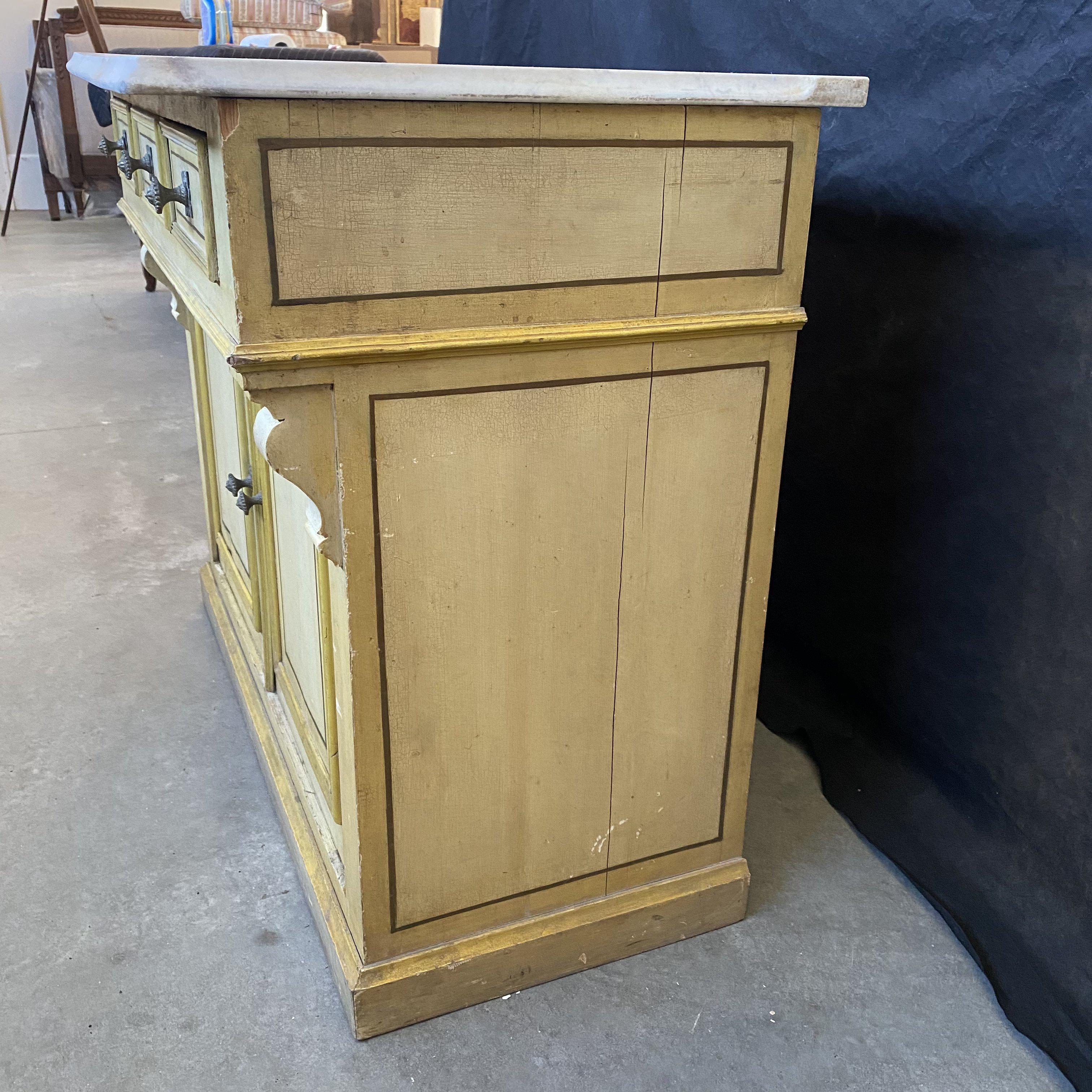 Spectacular 19th Century French Marble Countertop Sink Cabinet For Sale 14