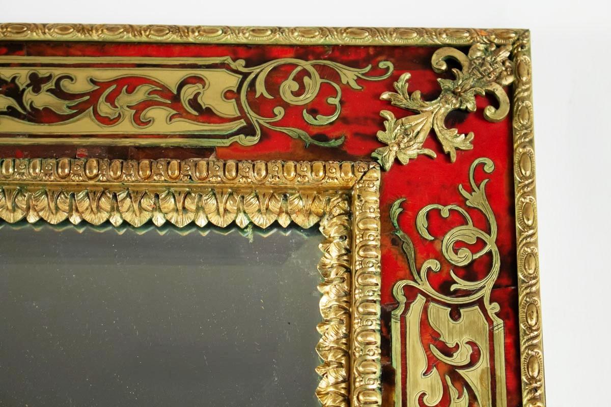 Spectacular 19th Century Mirror in Boulle Marquetry, France, Late 19th Century 1