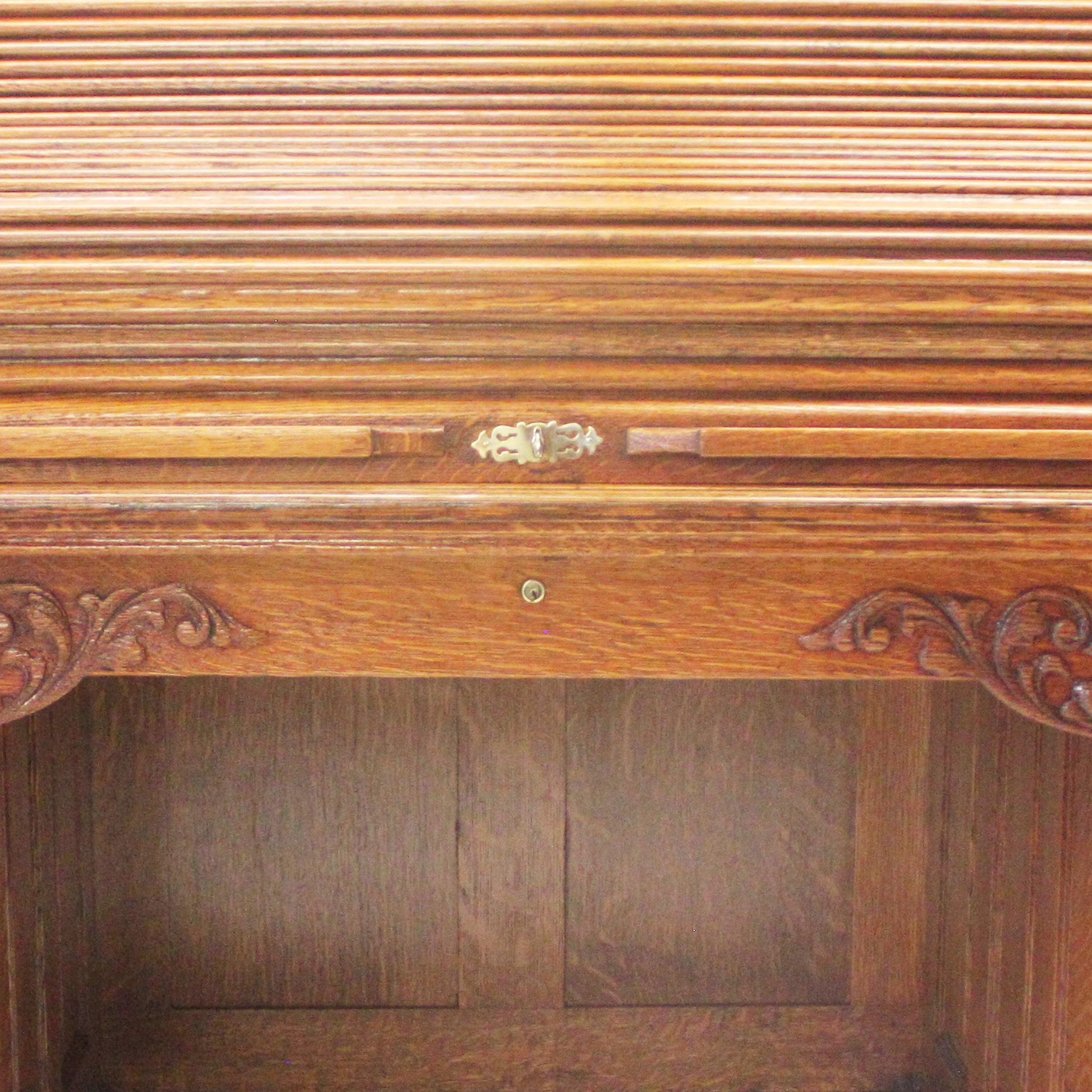Spektakulärer Rolltop-Schreibtisch aus Eiche des 19. Jahrhunderts von A. Petersen & Co. aus Chicago 5