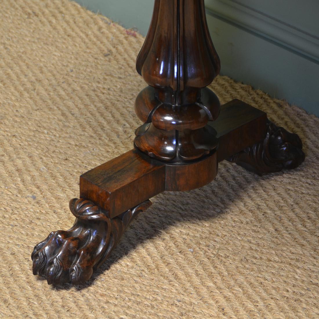 European Spectacular 19th Century William IV Figured Rosewood Antique Writing Table For Sale