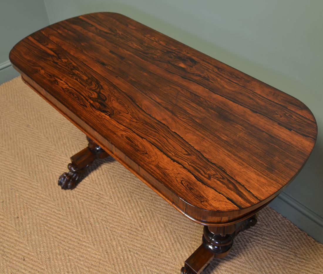 Spectacular 19th Century William IV Figured Rosewood Antique Writing Table For Sale 2