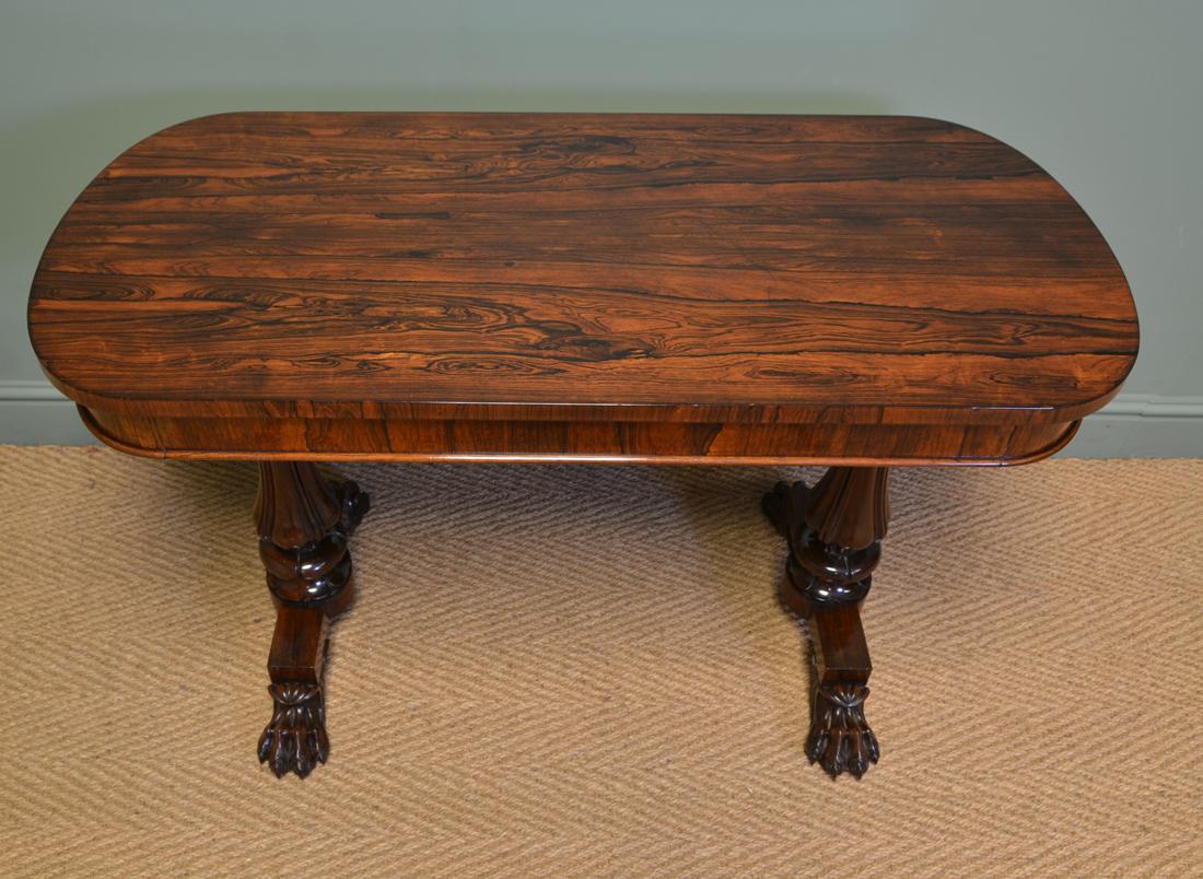 Spectacular 19th Century William IV Figured Rosewood Antique Writing Table For Sale 3