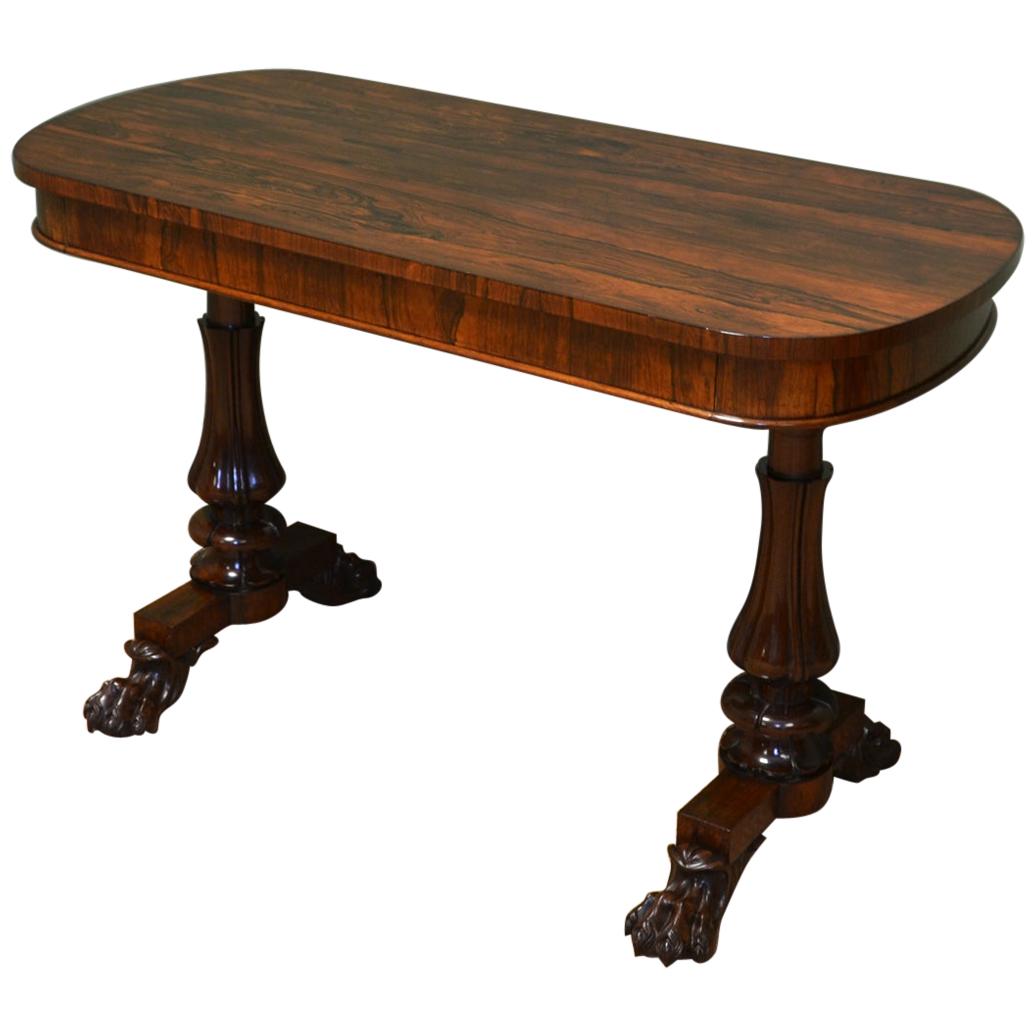 Spectacular 19th Century William IV Figured Rosewood Antique Writing Table For Sale