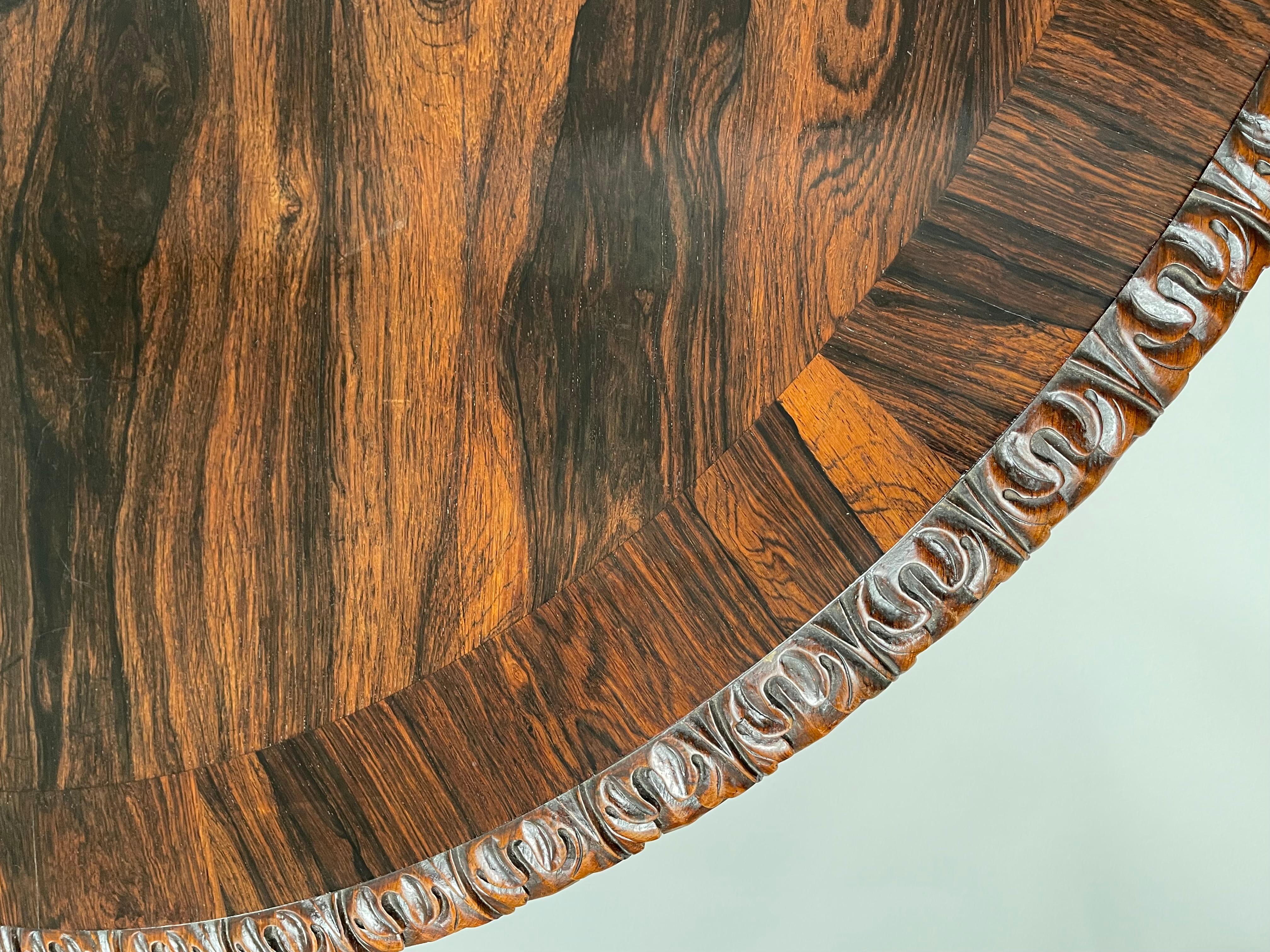 English Spectacular 19th Century William IV Rosewood Dining or Center Table For Sale