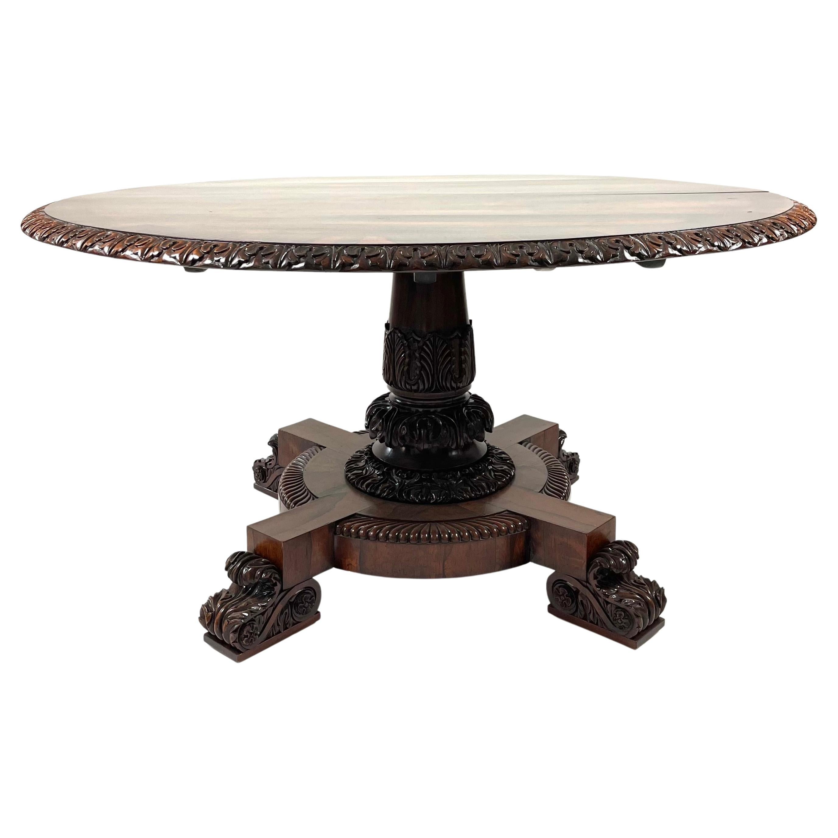 Spectacular 19th Century William IV Rosewood Dining or Center Table