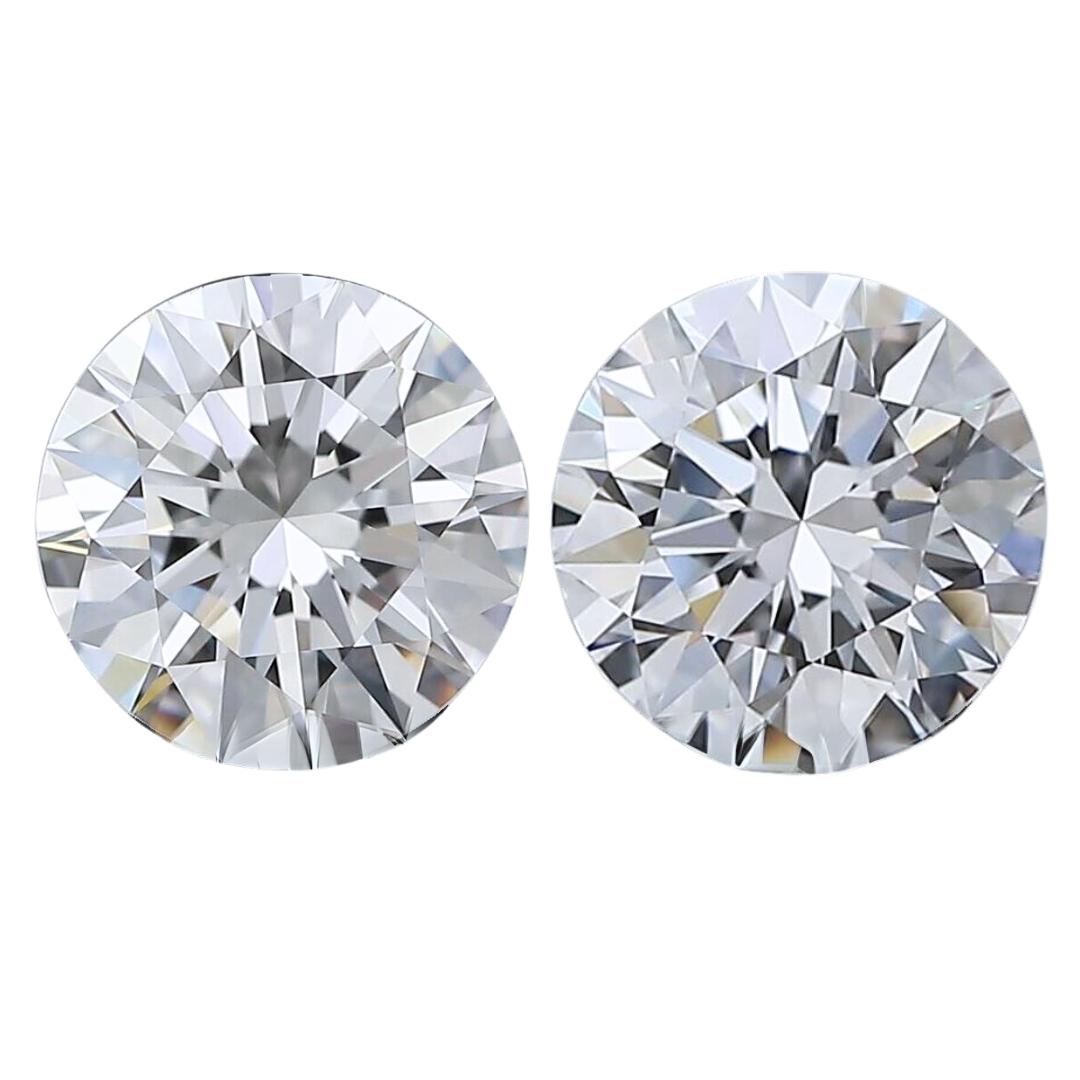 Spectacular 2.05ct Ideal Cut Pair of Top Quality and Cut Diamonds -IGI Certified For Sale 5