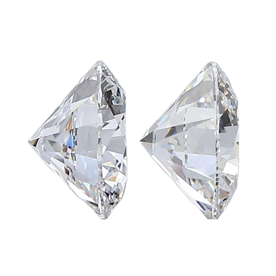 Spektakuläres Paar 2,05 Karat Idealschliff-Diamanten von höchster Qualität und geschliffenem Schliff -IGI-zertifiziert im Angebot 1