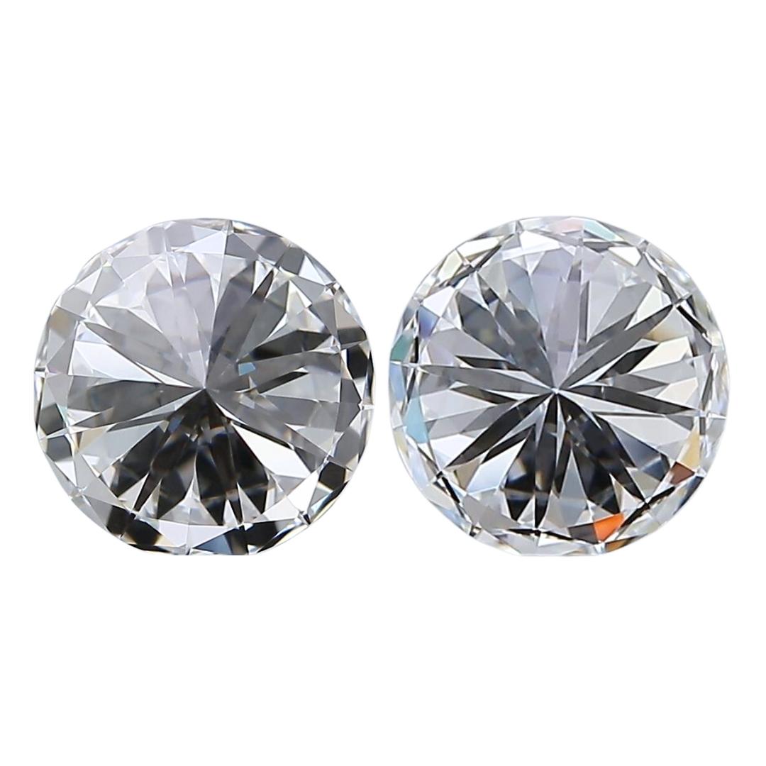 Spektakuläres Paar 2,05 Karat Idealschliff-Diamanten von höchster Qualität und geschliffenem Schliff -IGI-zertifiziert im Angebot 2