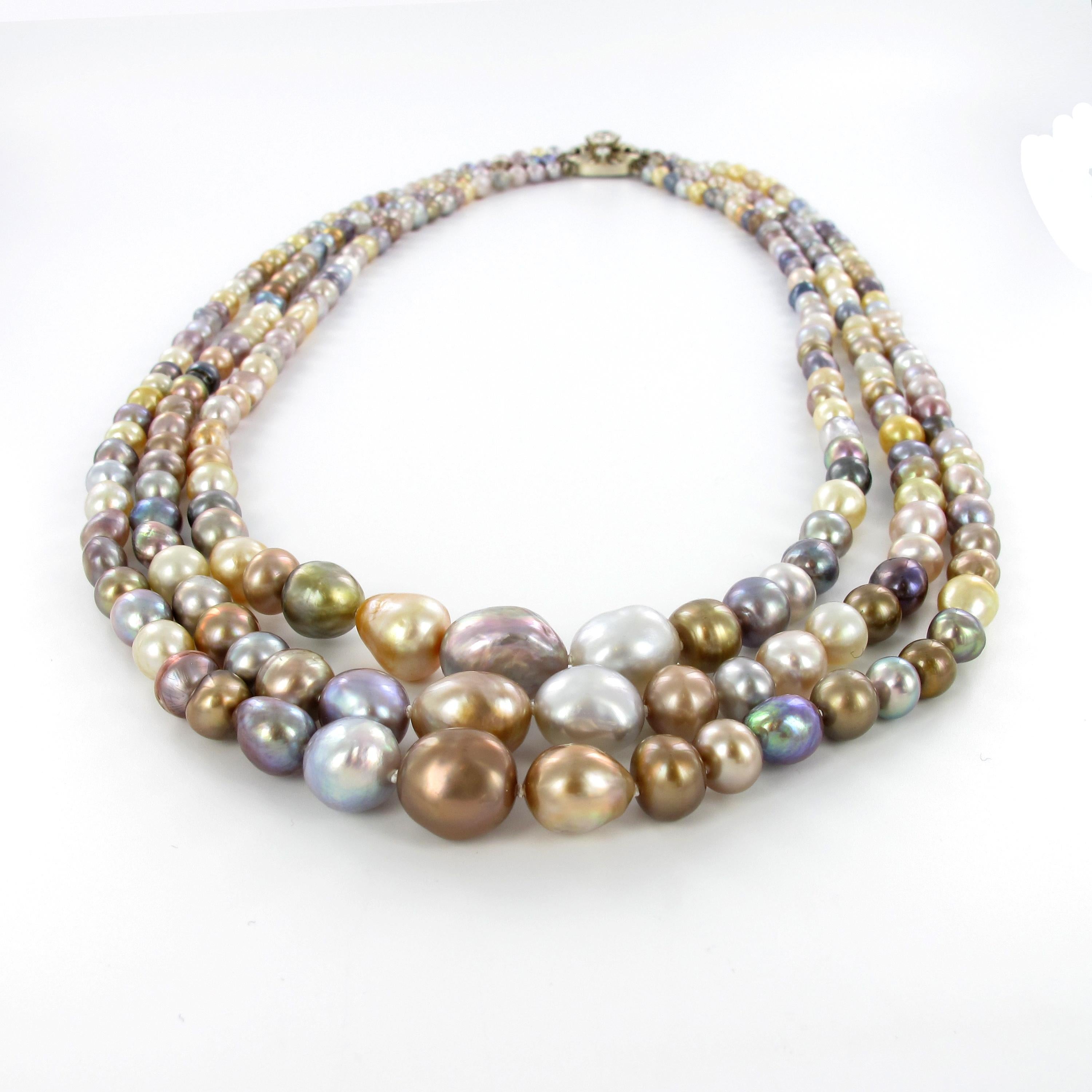 multi colour pearl necklace