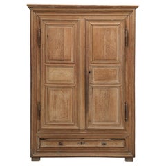 Used Oak French Armoire Spectacular 300-Year Old Completely Unrestored Cerused Finish