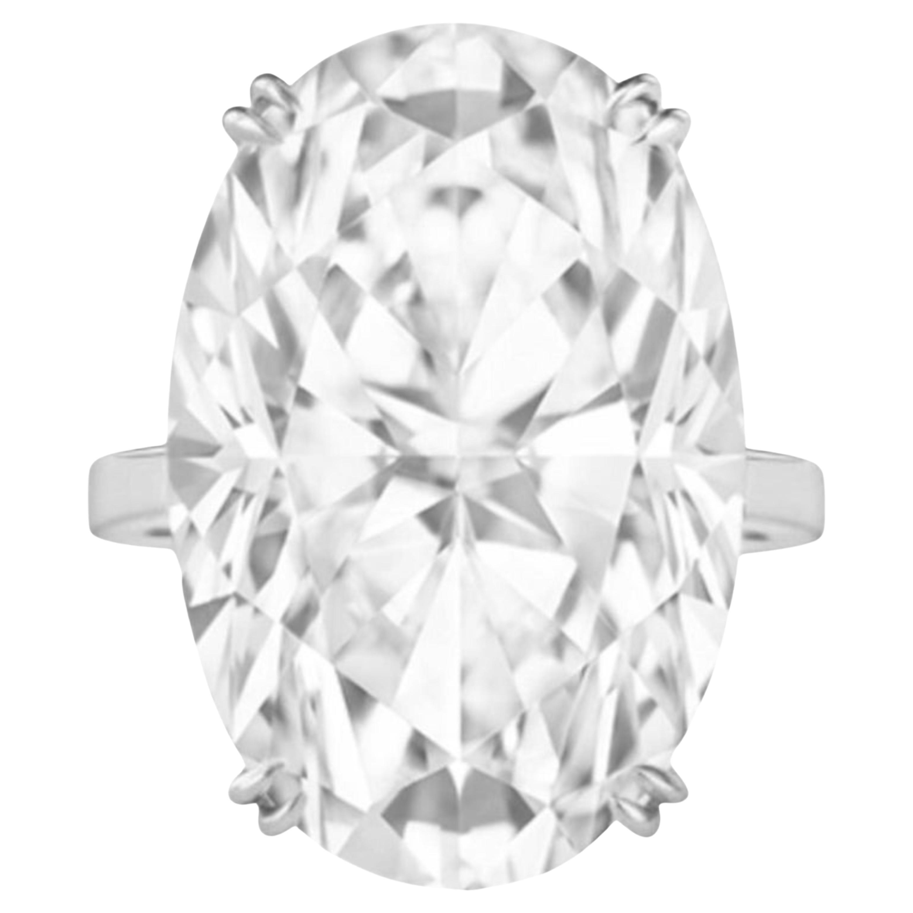 Bague spectaculaire en diamant ovale de 6 carats  Certifié GIA