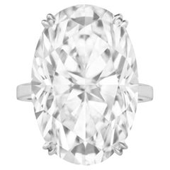 Bague spectaculaire en diamant ovale de 6 carats  Certifié GIA