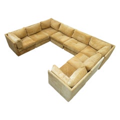 Spectacular 8 Piece Milo Baughman Style Cube Sectional Sofa Mid-Century