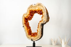 Spektakuläre AAA Madeira Citrin Geode Portal Slice