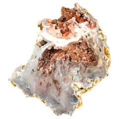 Spettacolare geode di ametista rosa AAA con fiori rosa e rossi Sugar-Druzy