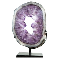 Portales d'améthyste avec grande druze d'améthyste violette profonde - Dual-Sided