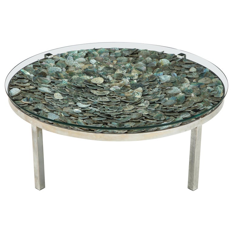 Spectacular Abalone Shell Coffee Table For Sale at 1stDibs