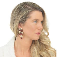 Spectacular Adler No Heat Ruby and Diamond Set Gold Earrings