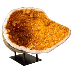 Spectacular All-Natural Citrine Geode Cave with Vibrant, Sparkly Orange Points