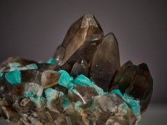 Spectacular amazonite and smoky quartz crystals