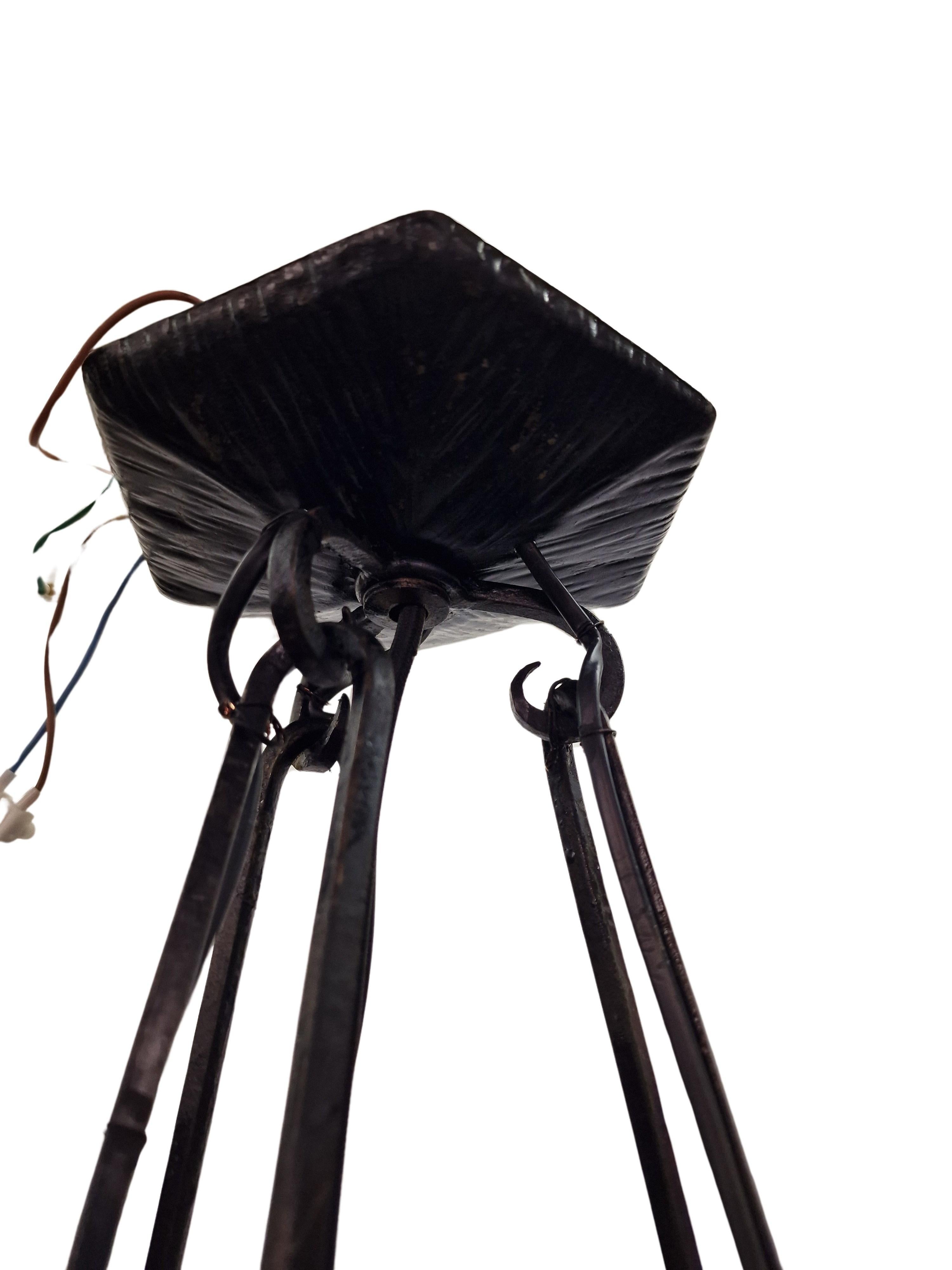 Espectacular lámpara de araña estilo Art Déco Muller Frères/Schneider 1920 Bélgica en venta 1