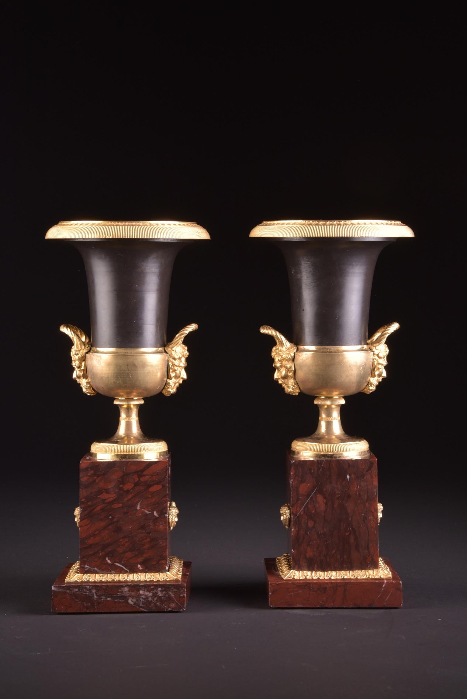 20th Century Spectacular and Chic Empire Medici Vases / Cassolettes
