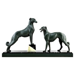 Vintage Spectacular and Large French Art Deco Greyhound 'Borzoi' Sculpture, 1930