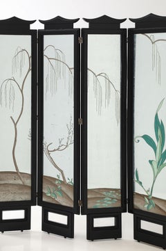 Spectacular and Rare five Paneled  screen by James Mont