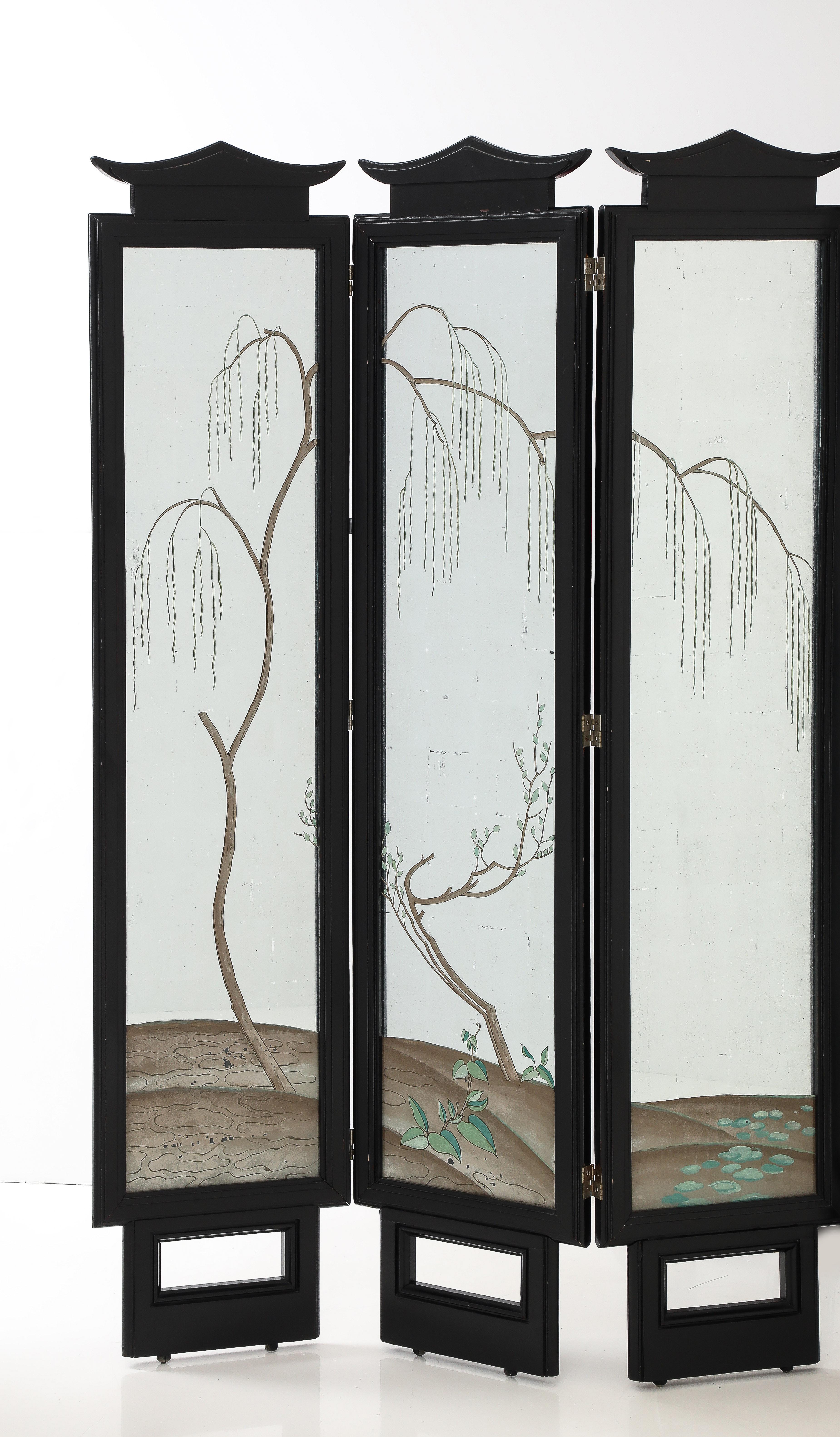 Mid-Century Modern Spectacular and Rare five Paneled  screen by James Mont For Sale