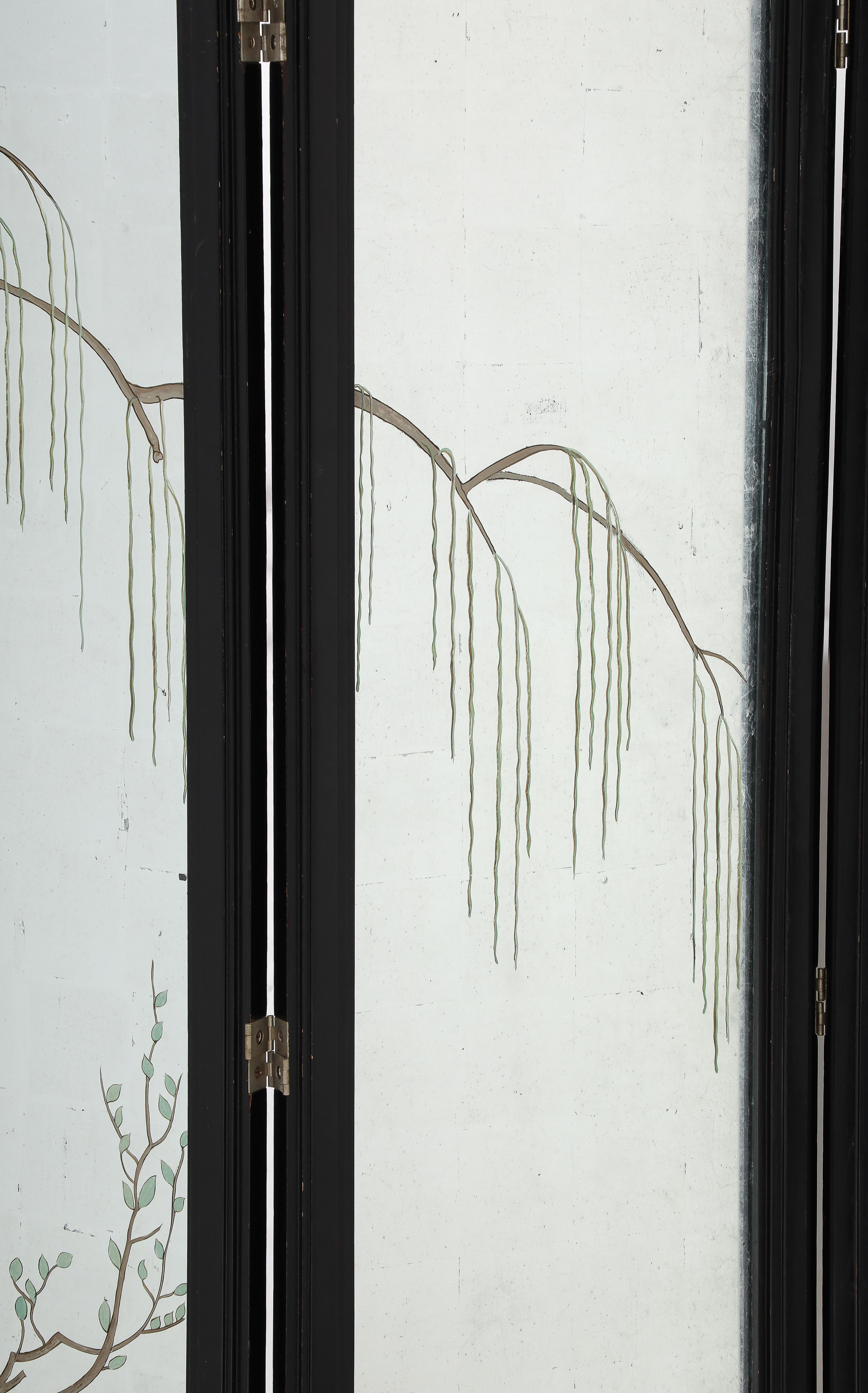 Spectacular and Rare five Paneled  screen by James Mont For Sale 1